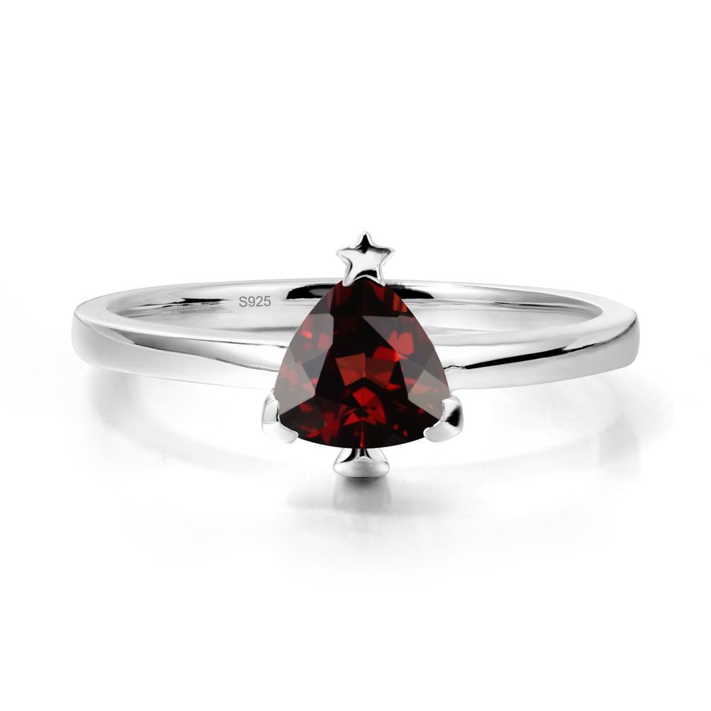 Bezel Minimalist Garnet Ring - LUO Jewelry #metal_sterling silver