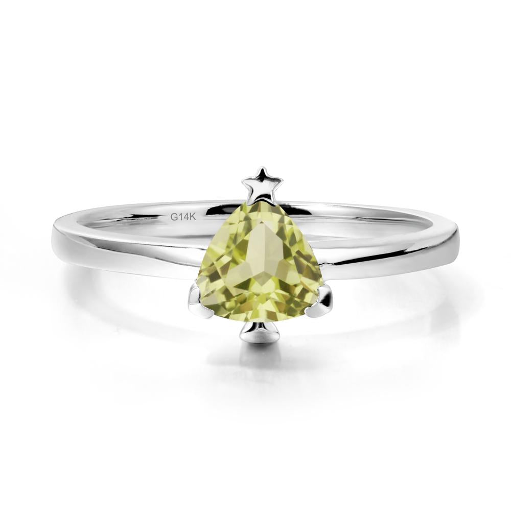 Bezel Minimalist Lemon Quartz Ring - LUO Jewelry #metal_14k white gold
