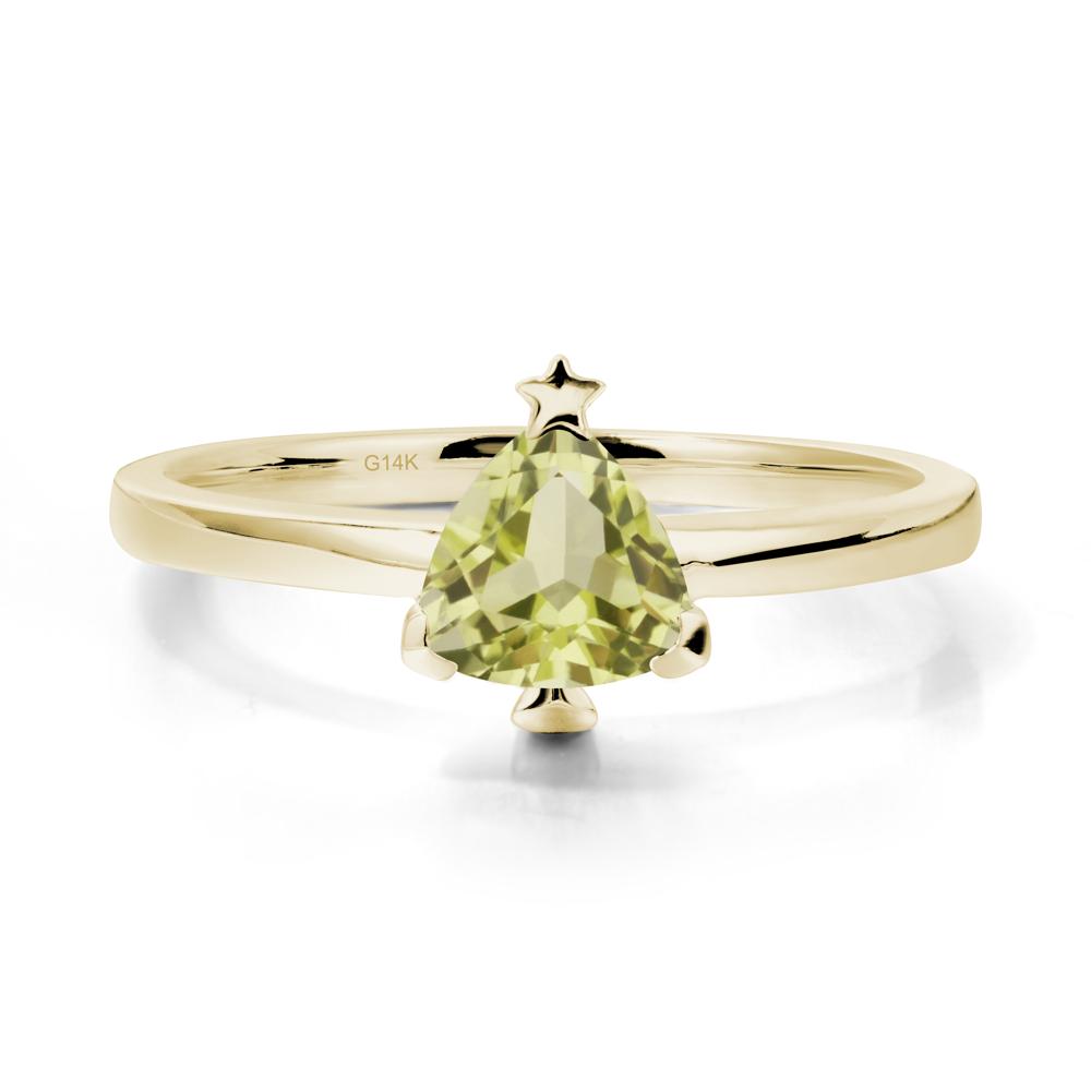 Bezel Minimalist Lemon Quartz Ring - LUO Jewelry #metal_14k yellow gold
