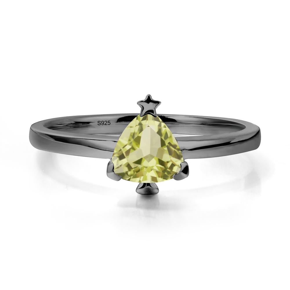 Bezel Minimalist Lemon Quartz Ring - LUO Jewelry #metal_black finish sterling silver