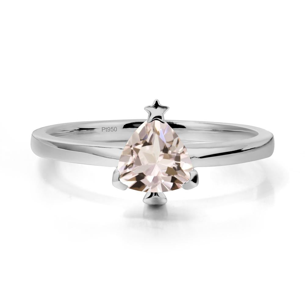 Bezel Minimalist Morganite Ring - LUO Jewelry #metal_platinum