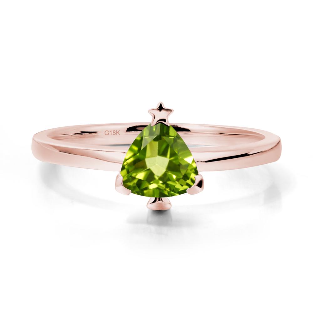 Christmas Tree Inspired Solitaire Peridot Ring - LUO Jewelry #metal_18k rose gold