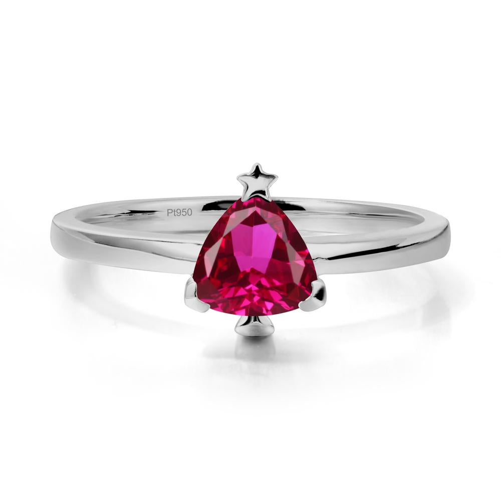 Bezel Minimalist Ruby Ring - LUO Jewelry #metal_platinum