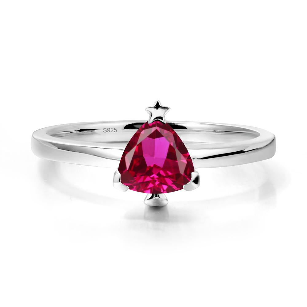 Bezel Minimalist Ruby Ring - LUO Jewelry #metal_sterling silver