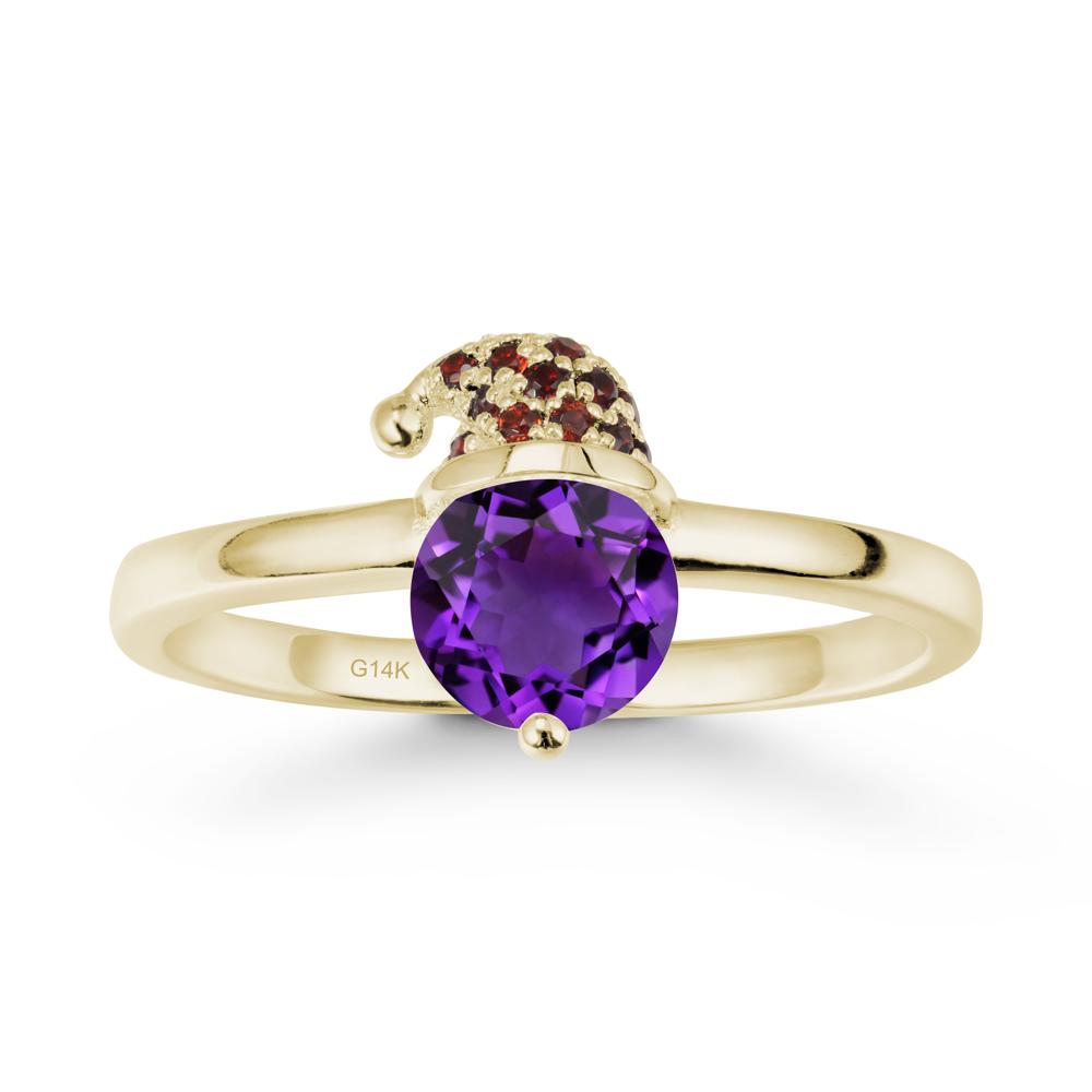 Christmas Santa Claus Hat Amethyst Ring - LUO Jewelry #metal_14k yellow gold