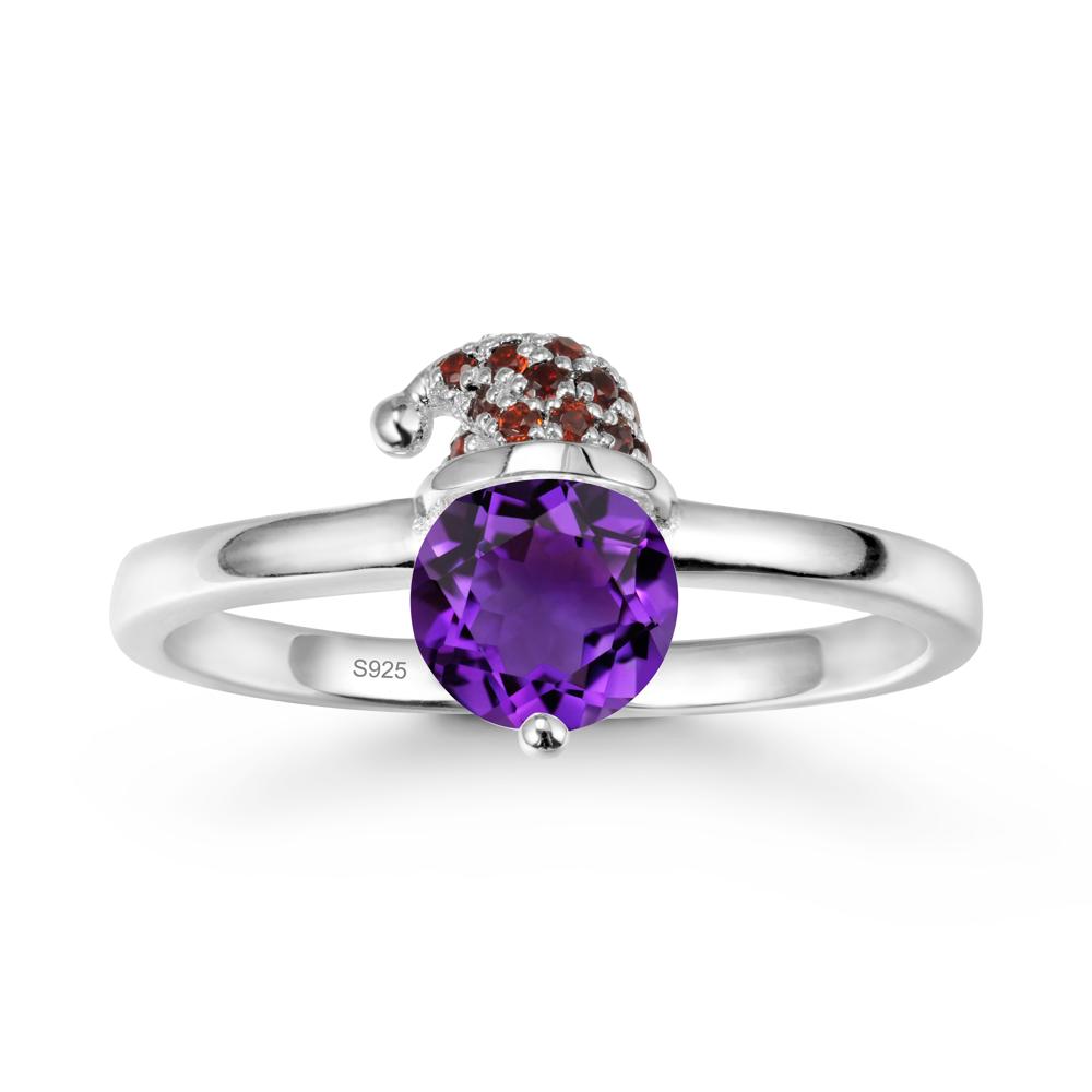 Christmas Santa Claus Hat Amethyst Ring - LUO Jewelry #metal_sterling silver