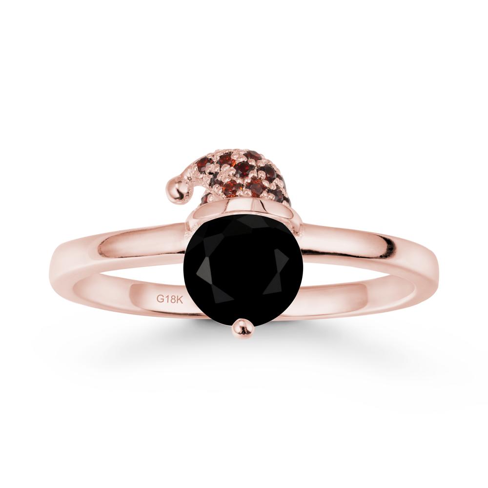 Santa Hat Black Spinel Ring - LUO Jewelry #metal_18k rose gold