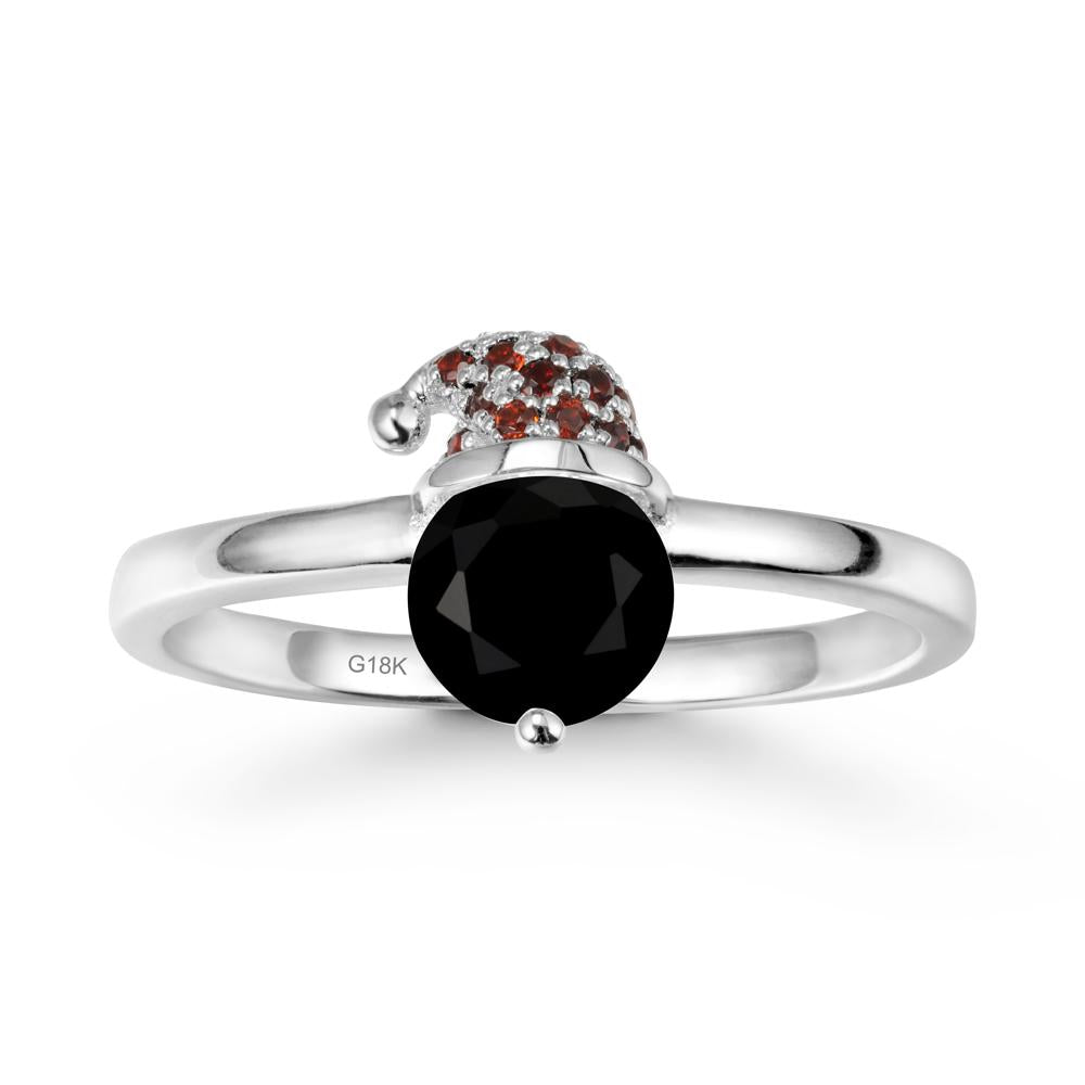 Santa Hat Black Spinel Ring - LUO Jewelry #metal_18k white gold