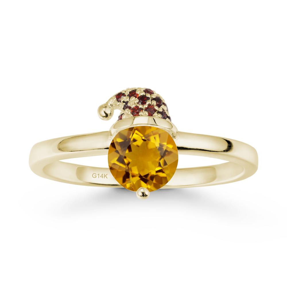 Christmas Santa Claus Hat Citrine Ring - LUO Jewelry #metal_14k yellow gold