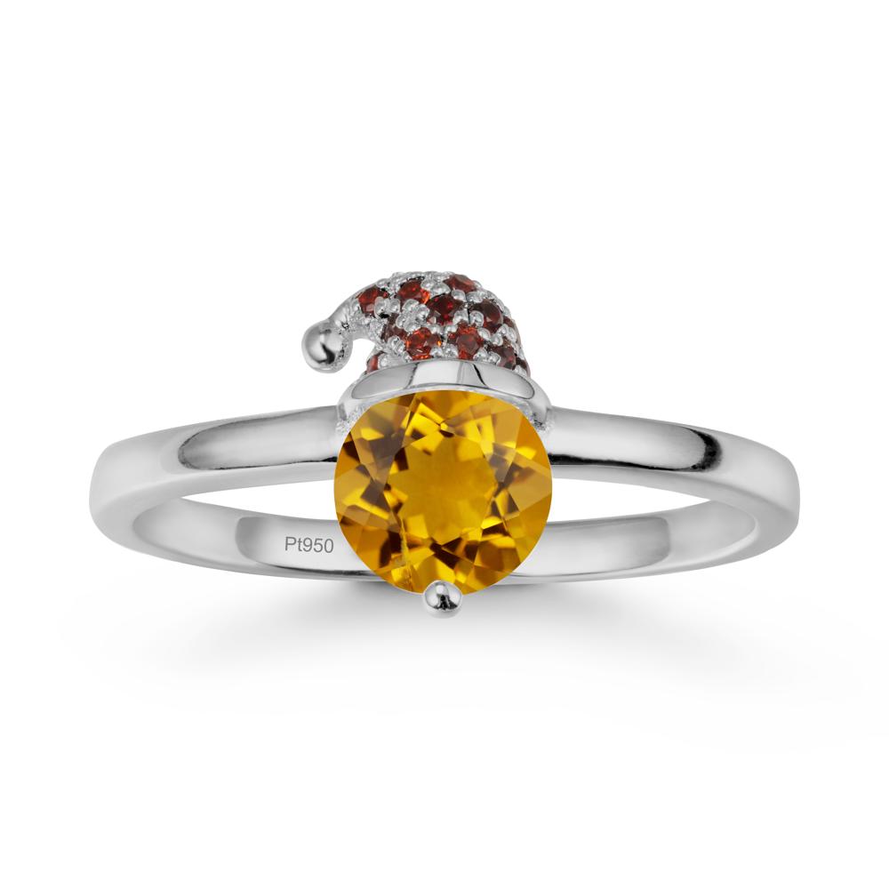 Christmas Santa Claus Hat Citrine Ring - LUO Jewelry #metal_platinum