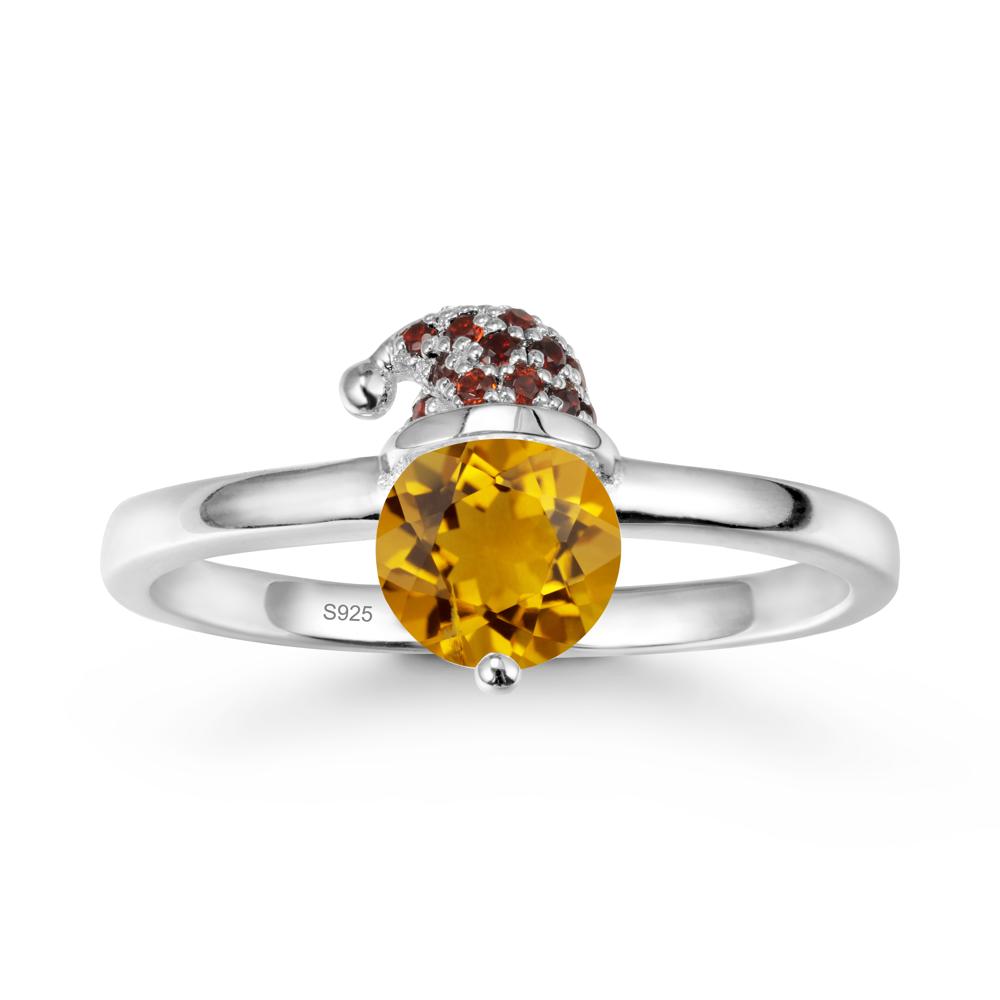 Christmas Santa Claus Hat Citrine Ring - LUO Jewelry #metal_sterling silver