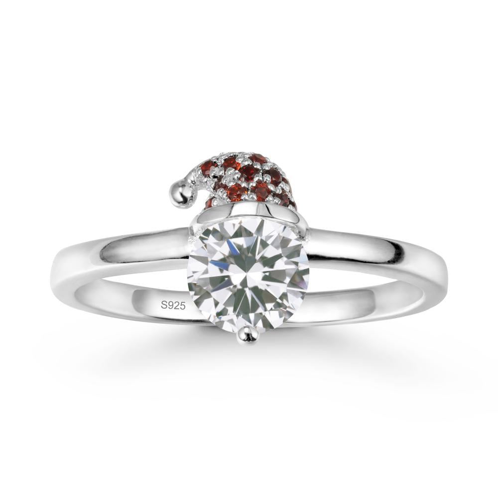 Round Cubic Zirconia Creative Ring In 14K Rose Gold - LUO Jewelry #metal_sterling silver