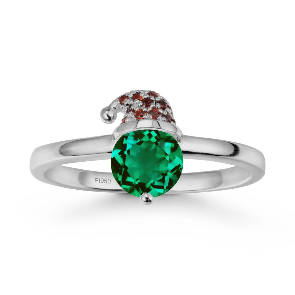 Round Emerald Creative Ring In 14K Rose Gold - LUO Jewelry #metal_platinum