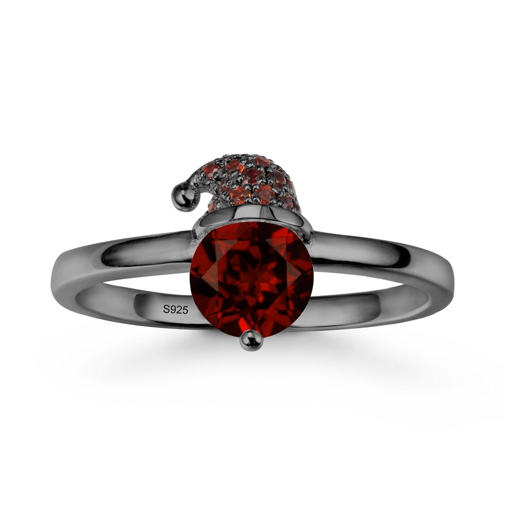 Santa Hat Garnet Ring - LUO Jewelry #metal_black finish sterling silver