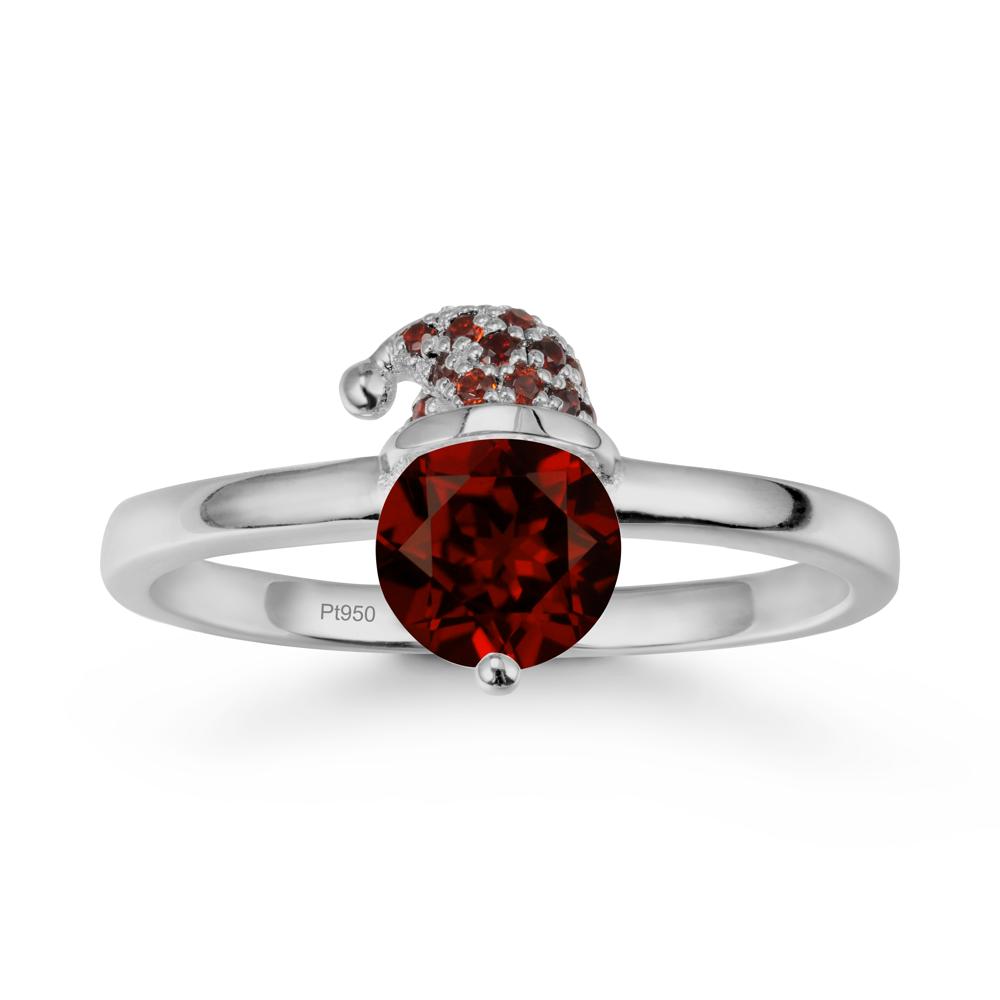 Santa Hat Garnet Ring - LUO Jewelry #metal_platinum