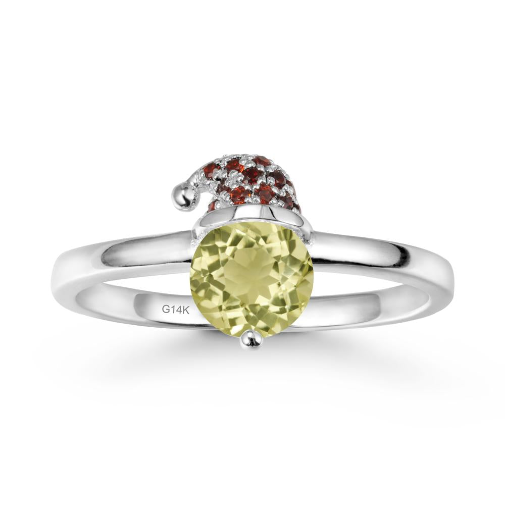 Santa Hat Lemon Quartz Ring - LUO Jewelry #metal_14k white gold