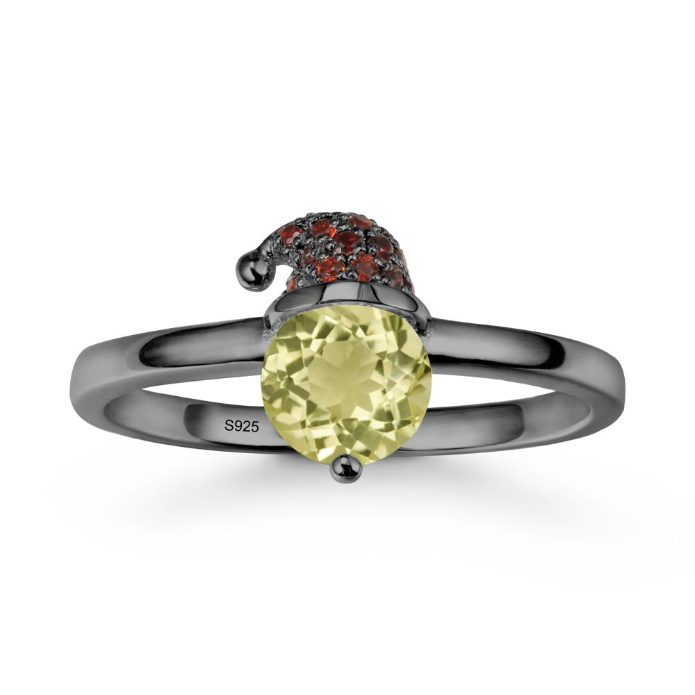 Santa Hat Lemon Quartz Ring - LUO Jewelry #metal_black finish sterling silver