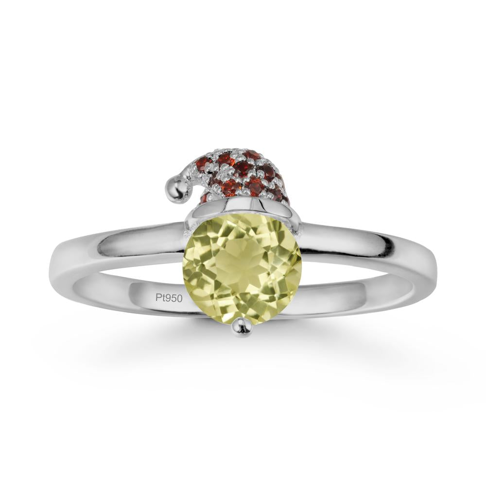 Santa Hat Lemon Quartz Ring - LUO Jewelry #metal_platinum