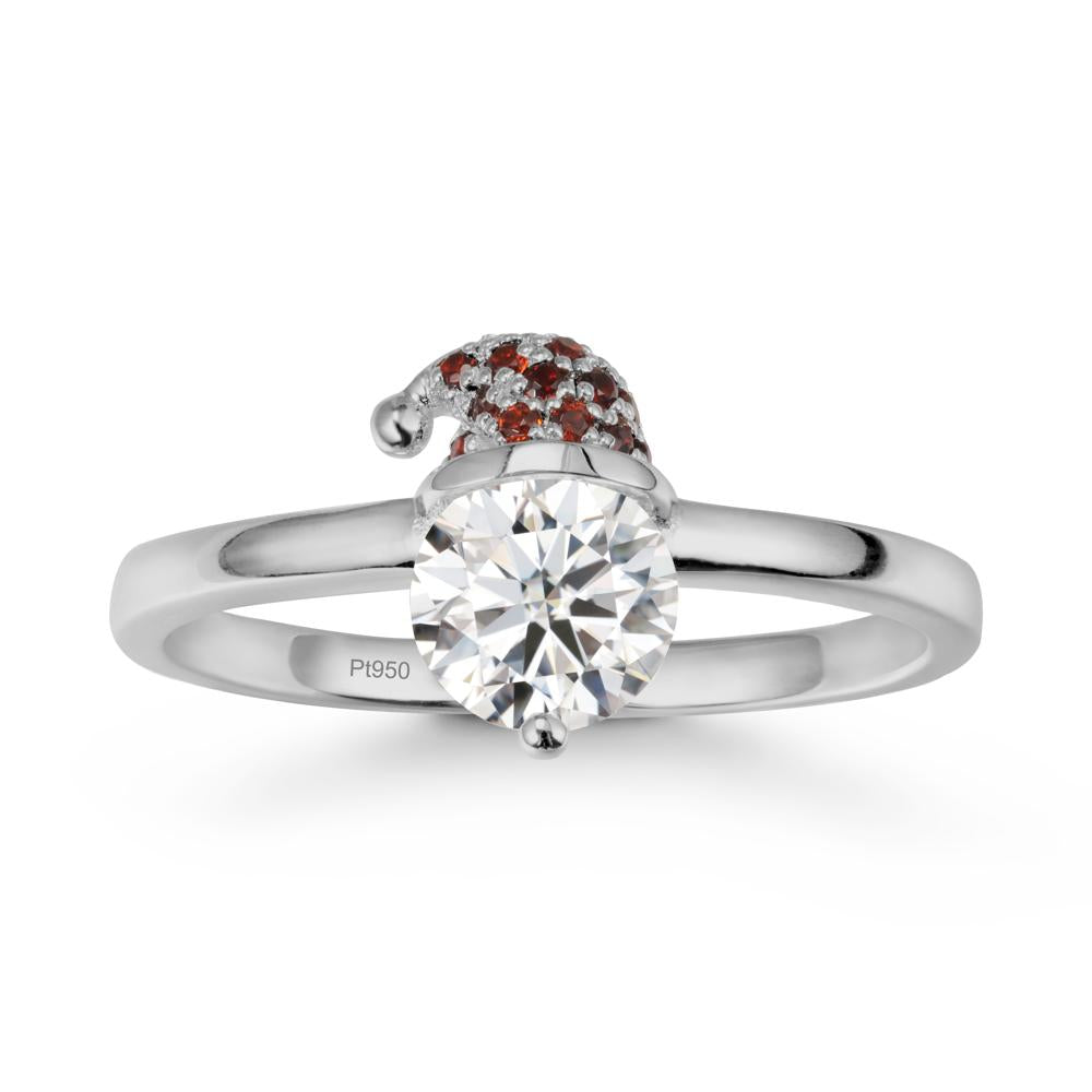 Round Moissanite Creative Ring In 14K Rose Gold - LUO Jewelry #metal_platinum