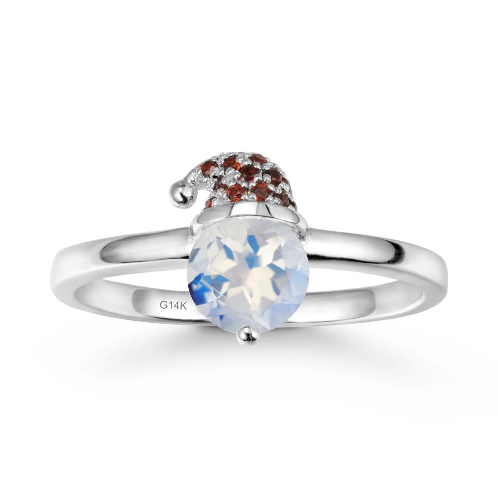 Santa Hat Moonstone Ring - LUO Jewelry #metal_14k white gold