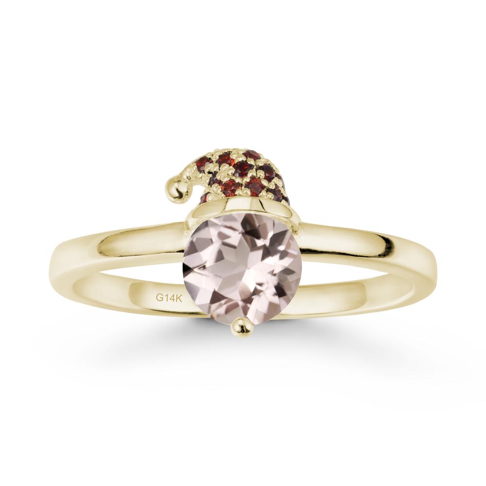 Christmas Santa Claus Hat Morganite Ring - LUO Jewelry #metal_14k yellow gold