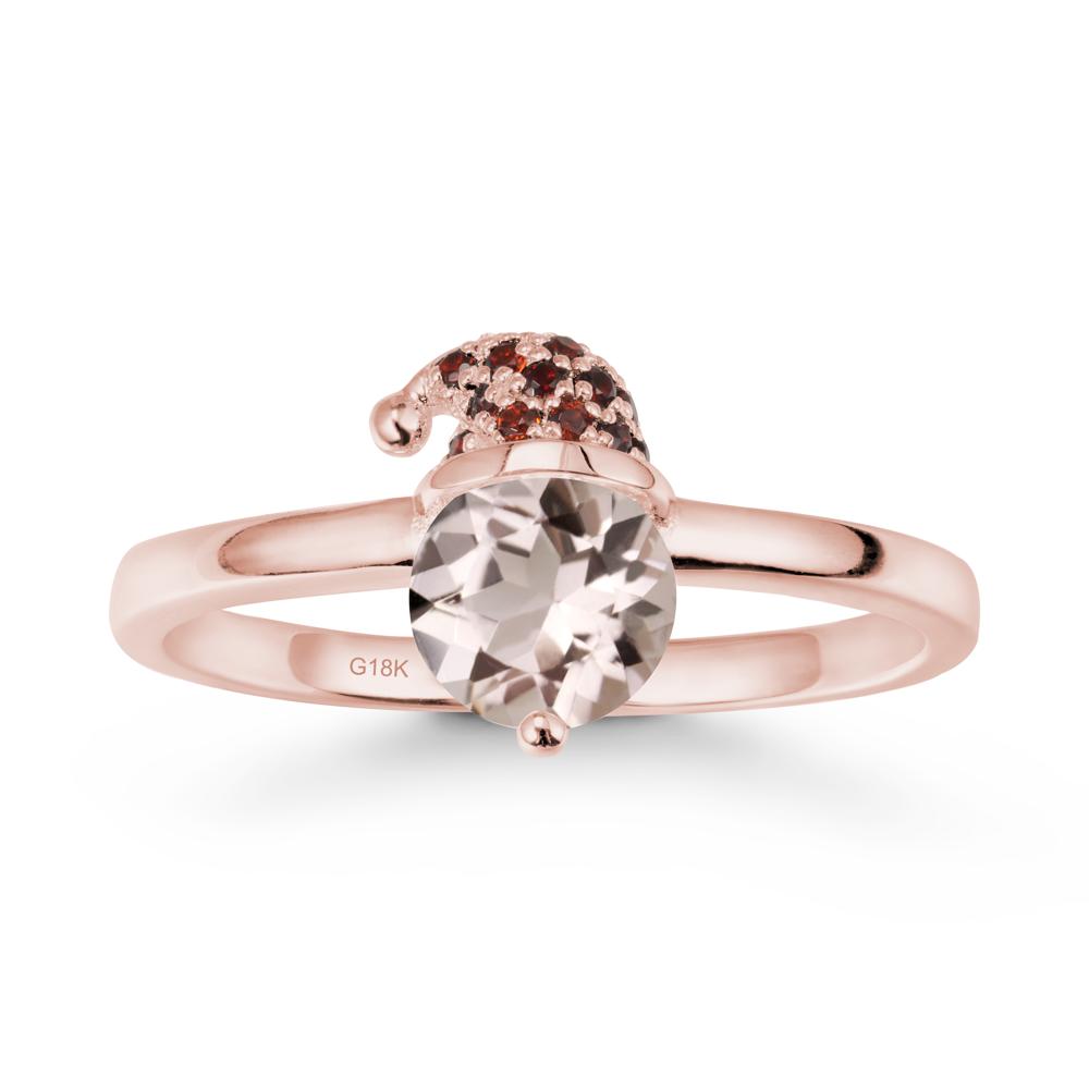 Christmas Santa Claus Hat Morganite Ring - LUO Jewelry #metal_18k rose gold