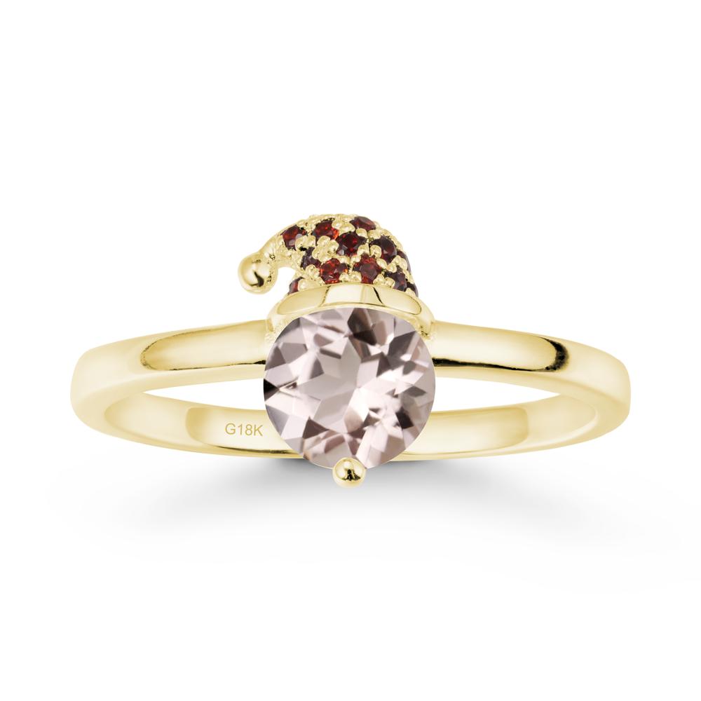 Christmas Santa Claus Hat Morganite Ring - LUO Jewelry #metal_18k yellow gold