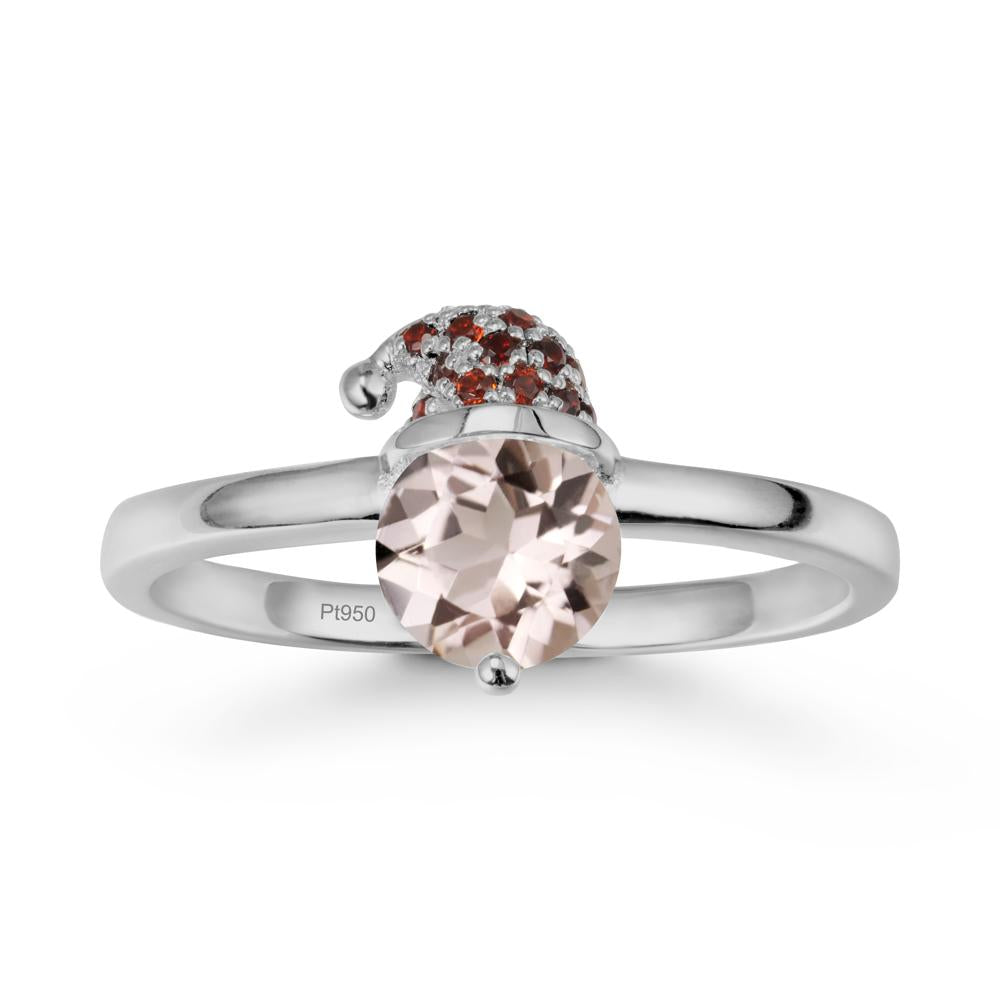 Christmas Santa Claus Hat Morganite Ring - LUO Jewelry #metal_platinum