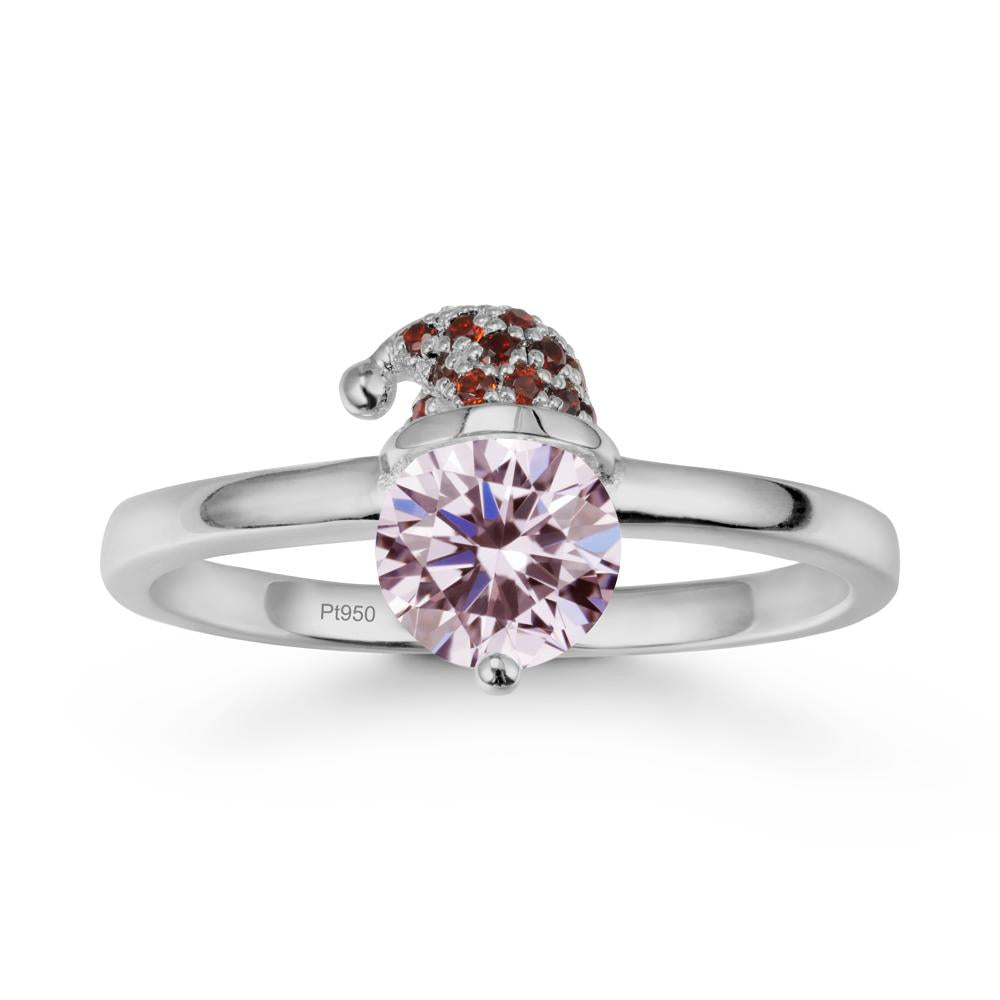 Santa Hat Pink Cubic Zirconia Ring - LUO Jewelry #metal_platinum
