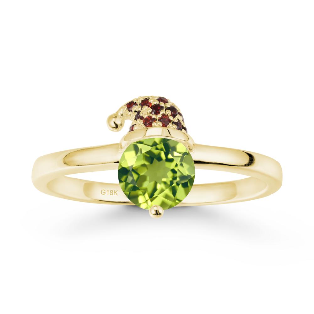 Christmas Santa Claus Hat Peridot Ring - LUO Jewelry #metal_18k yellow gold