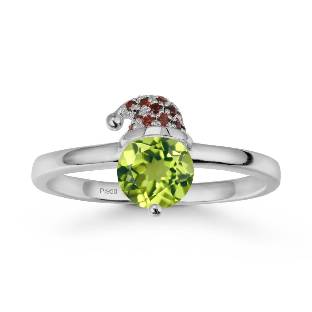 Christmas Santa Claus Hat Peridot Ring - LUO Jewelry #metal_platinum