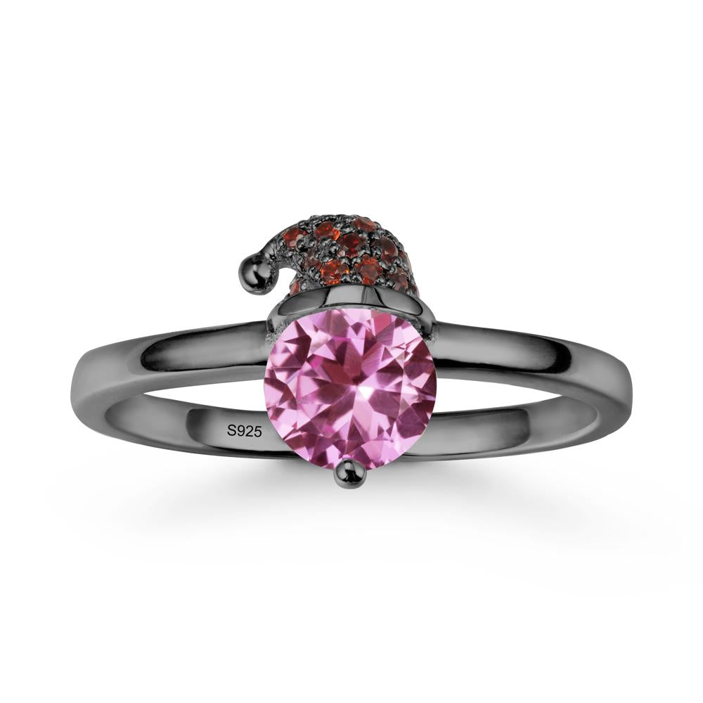 Santa Hat Pink Sapphire Ring - LUO Jewelry #metal_black finish sterling silver