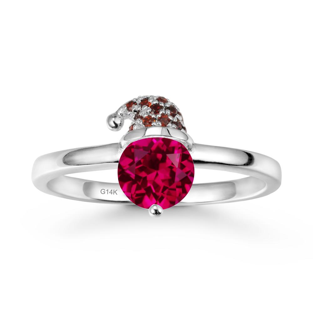 Round Ruby Creative Ring In 14K Rose Gold - LUO Jewelry #metal_14k white gold