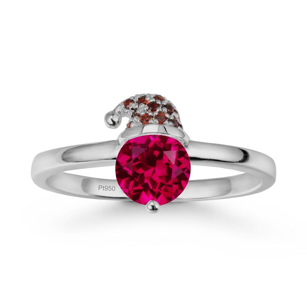 Round Ruby Creative Ring In 14K Rose Gold - LUO Jewelry #metal_platinum