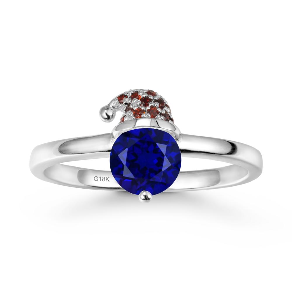 Santa Hat Sapphire Ring - LUO Jewelry #metal_18k white gold