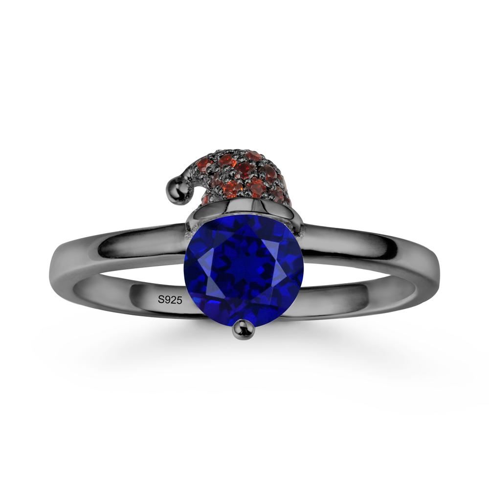 Santa Hat Sapphire Ring - LUO Jewelry #metal_black finish sterling silver