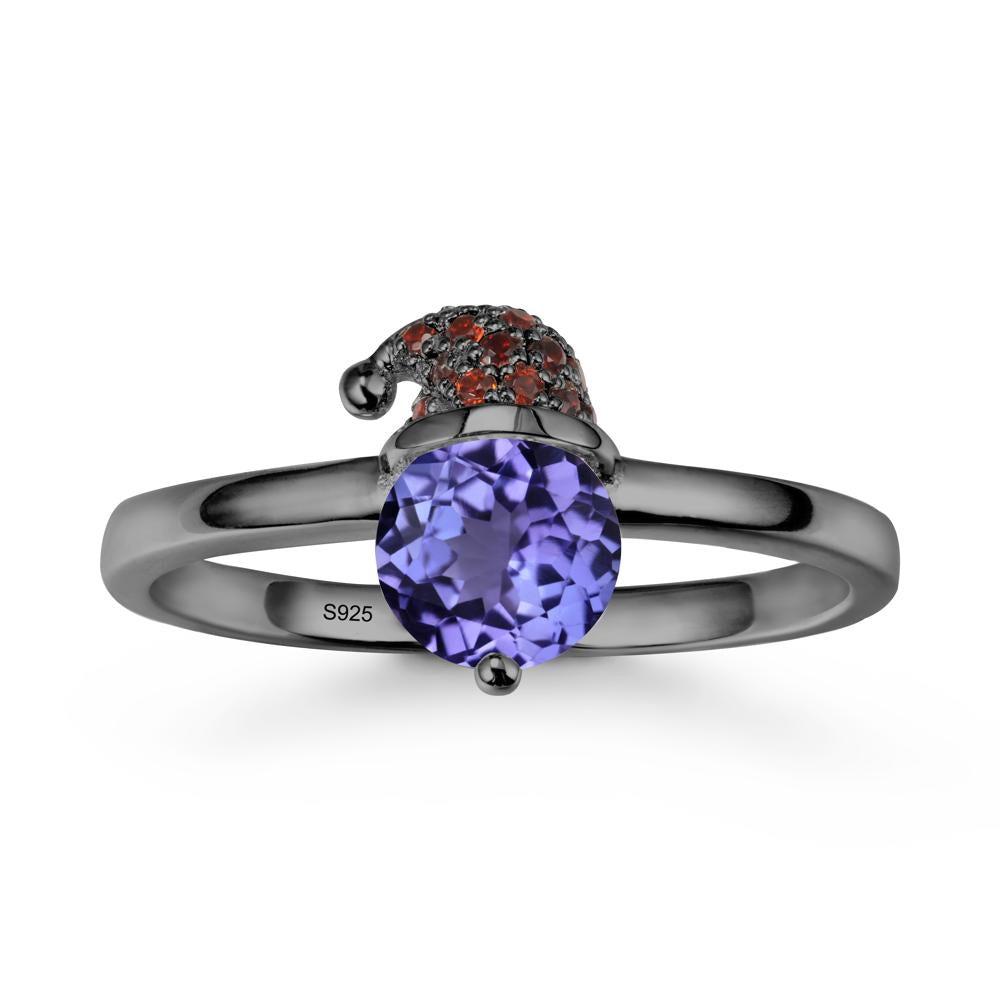 Santa Hat Tanzanite Ring - LUO Jewelry #metal_black finish sterling silver