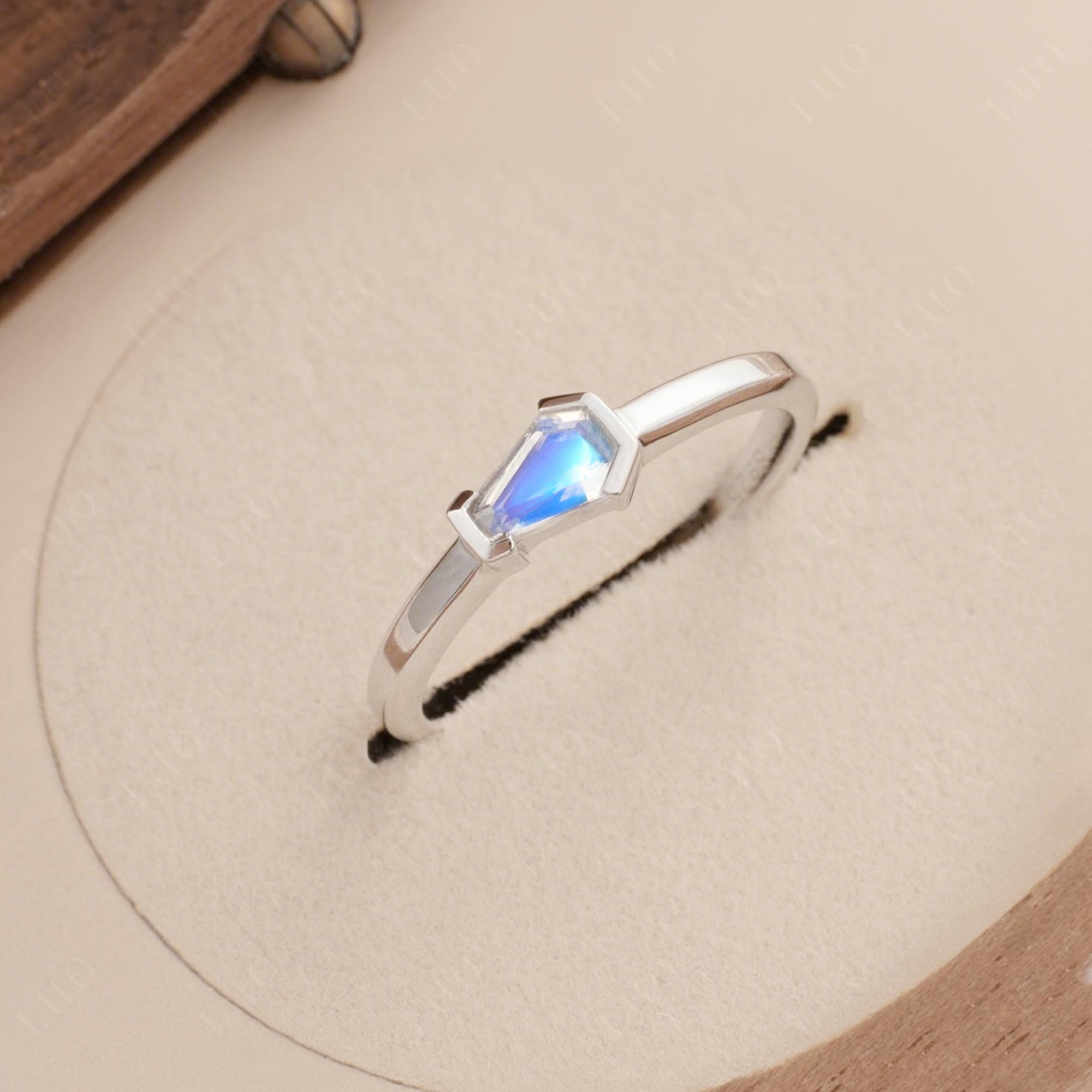 Unique Coffin Cut Moonstone Ring - LUO Jewelry