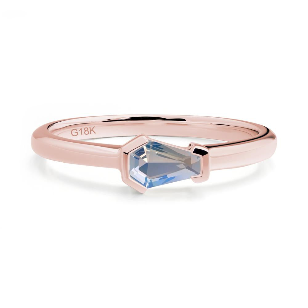 Unique Coffin Cut Moonstone Ring - LUO Jewelry #metal_18k rose gold
