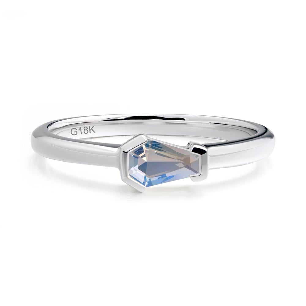 Unique Coffin Cut Moonstone Ring - LUO Jewelry #metal_18k white gold