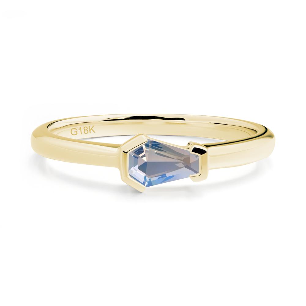 Unique Coffin Cut Moonstone Ring - LUO Jewelry #metal_18k yellow gold