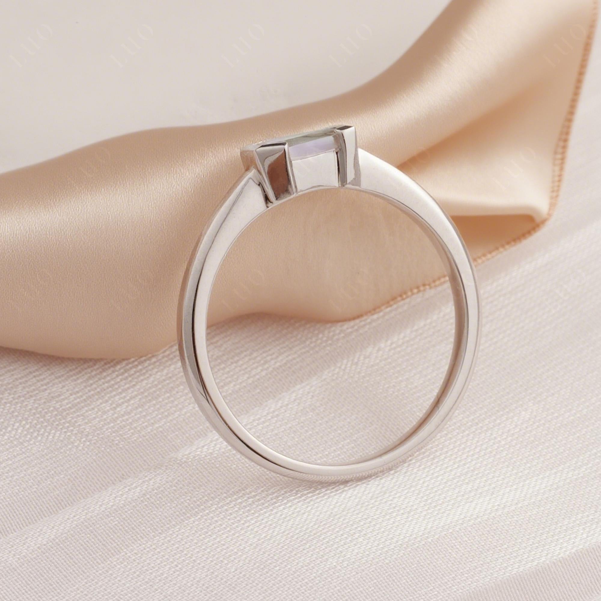 Unique Coffin Cut Moonstone Ring - LUO Jewelry