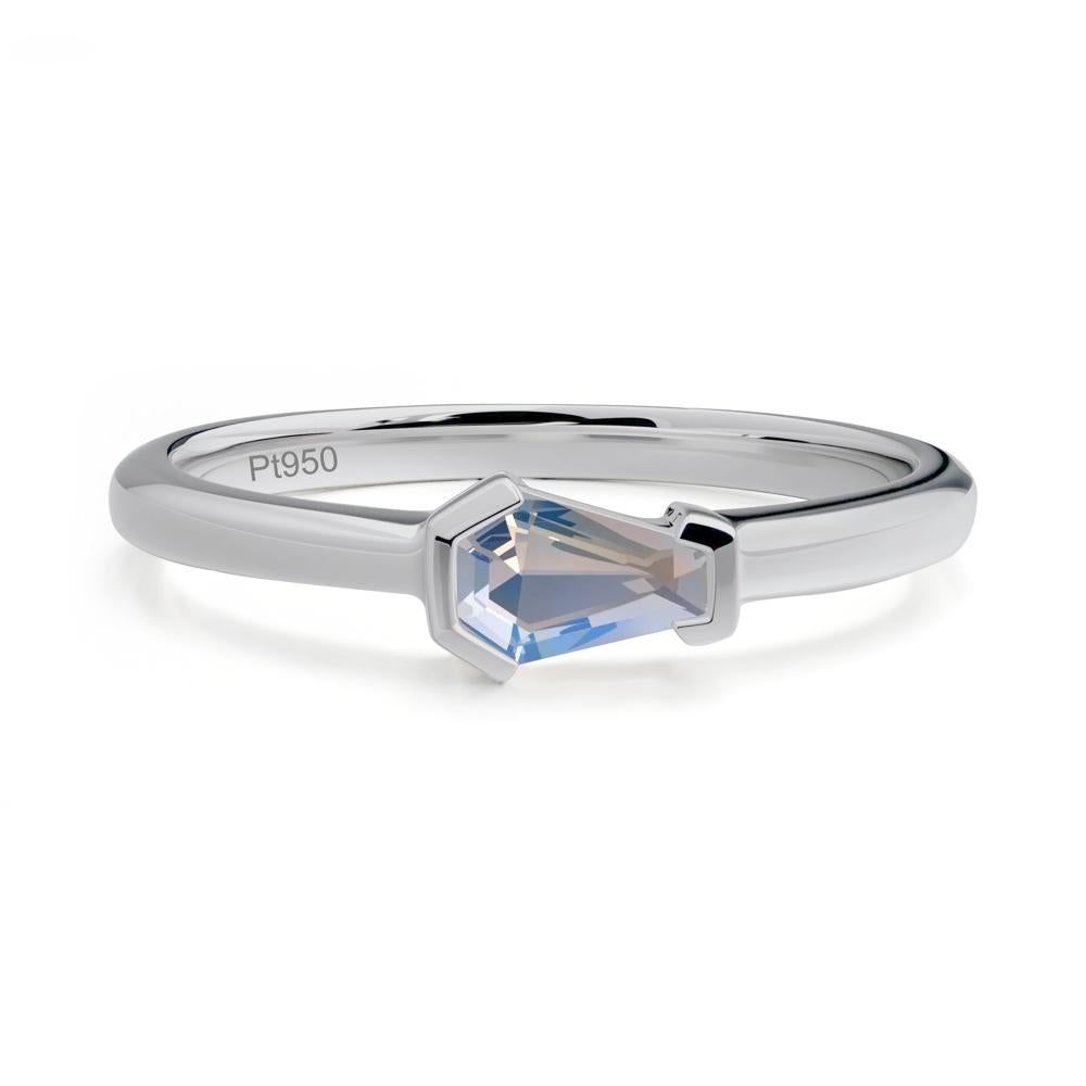 Unique Coffin Cut Moonstone Ring - LUO Jewelry #metal_platinum