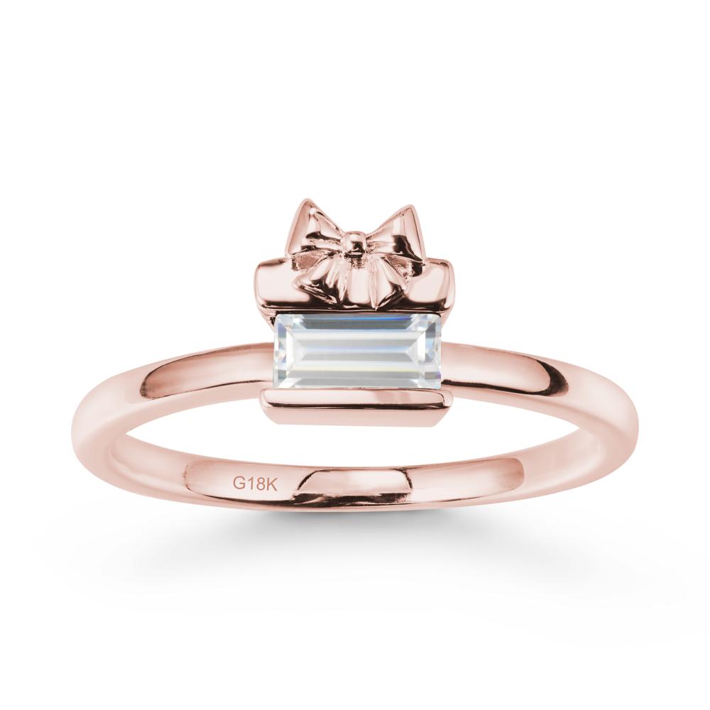 Horizontal Baguette Cubic Zirconia Ring - LUO Jewelry #metal_18k rose gold