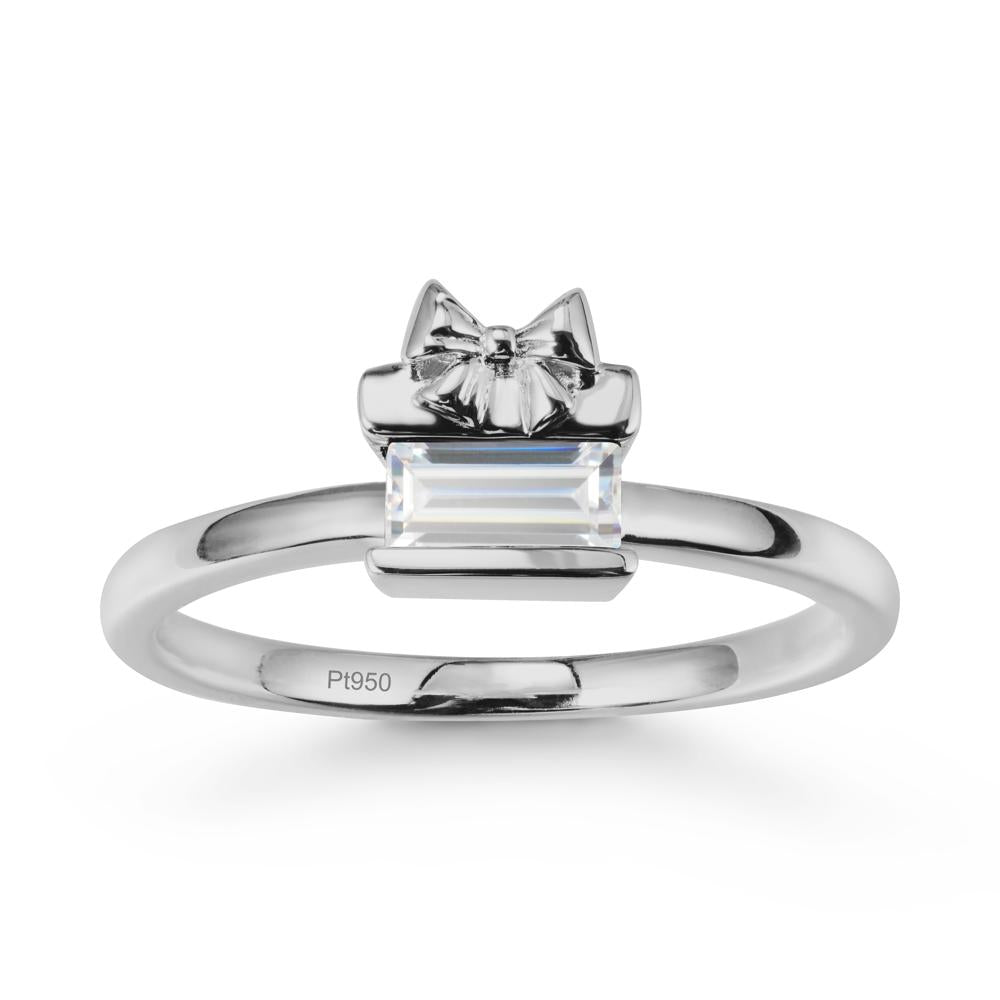 Horizontal Baguette Cubic Zirconia Ring - LUO Jewelry #metal_platinum