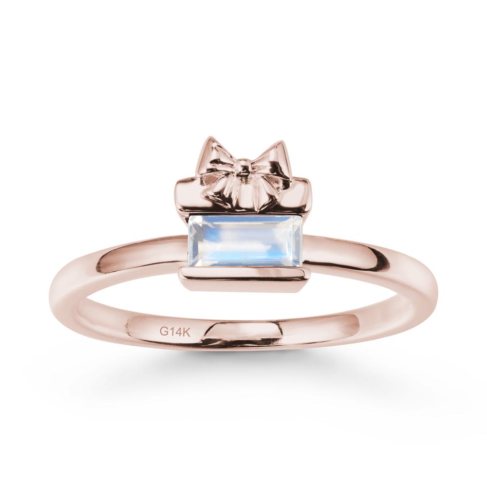 Horizontal Baguette Moonstone Ring - LUO Jewelry #metal_14k rose gold