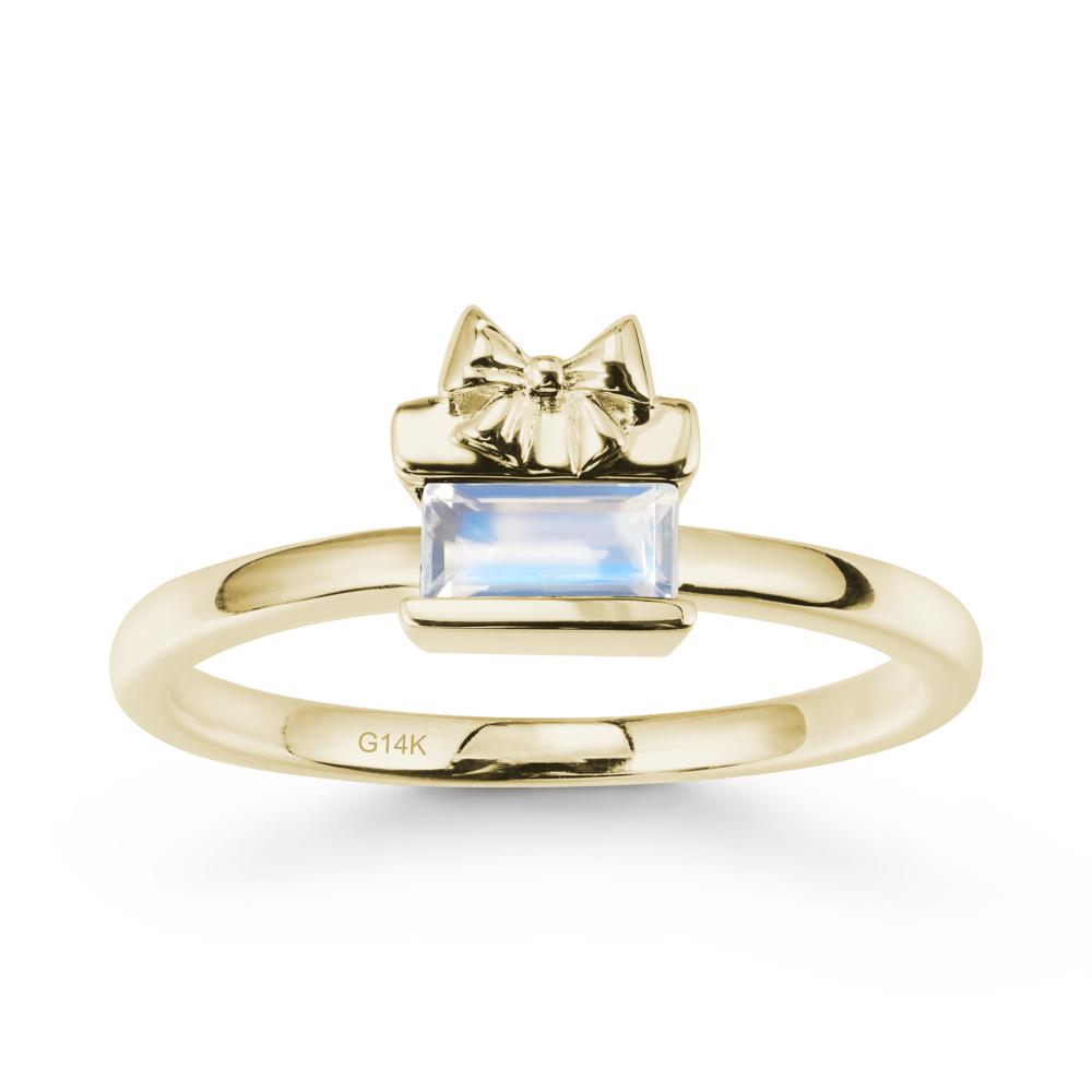 Horizontal Baguette Moonstone Ring - LUO Jewelry #metal_14k yellow gold
