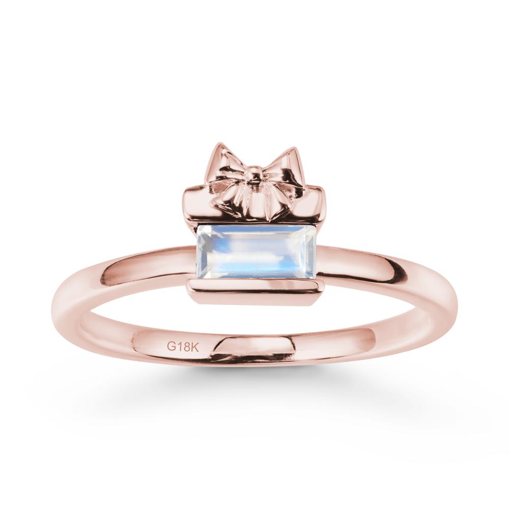 Horizontal Baguette Moonstone Ring - LUO Jewelry #metal_18k rose gold
