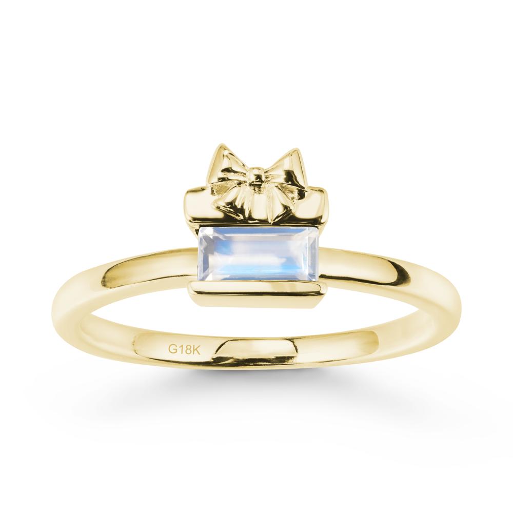 Horizontal Baguette Moonstone Ring - LUO Jewelry #metal_18k yellow gold