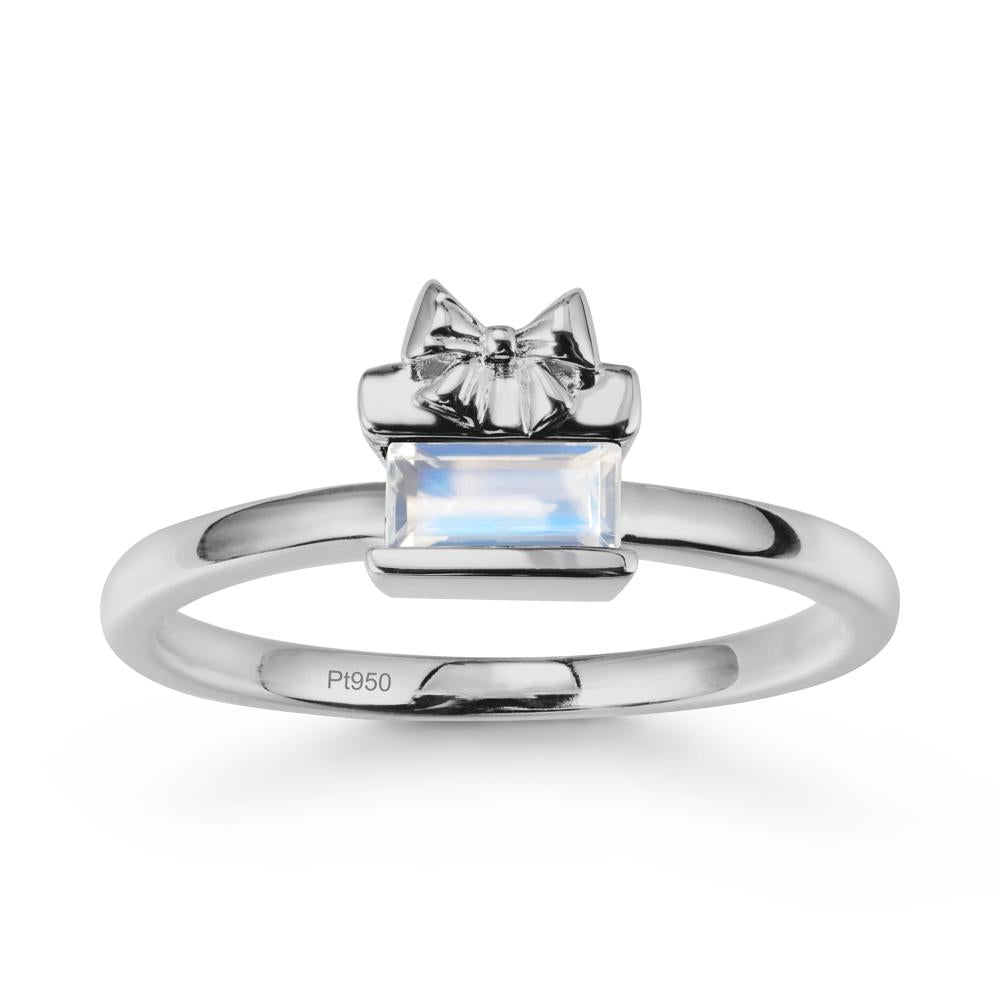 Horizontal Baguette Moonstone Ring - LUO Jewelry #metal_platinum